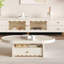 Combinaison meuble télé de style crème avec table basse