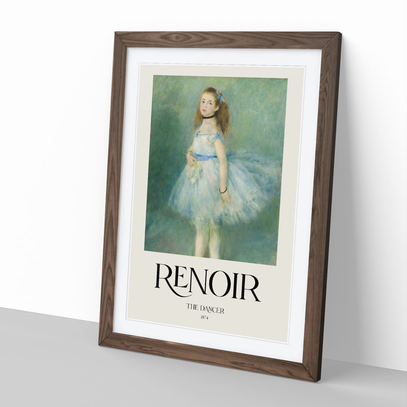 The Dancer by Pierre-Auguste Renoir - Picture Frame Painting, 36cm H x 27cm W x 2cm D, Walnut Framed