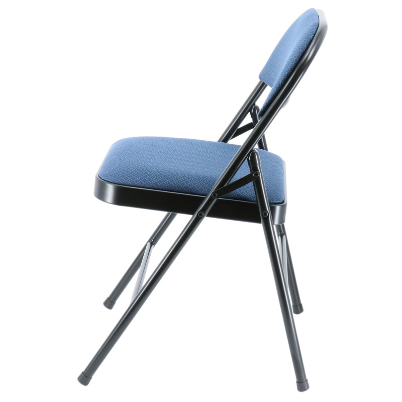 Ensemble de chaises pliantes rembourrées Lenola, Bleu foncé