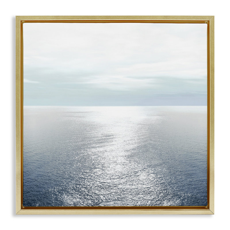 Ocean Ripples Scenery, Metallic Gold Floater Frame, 25" H x 25" W