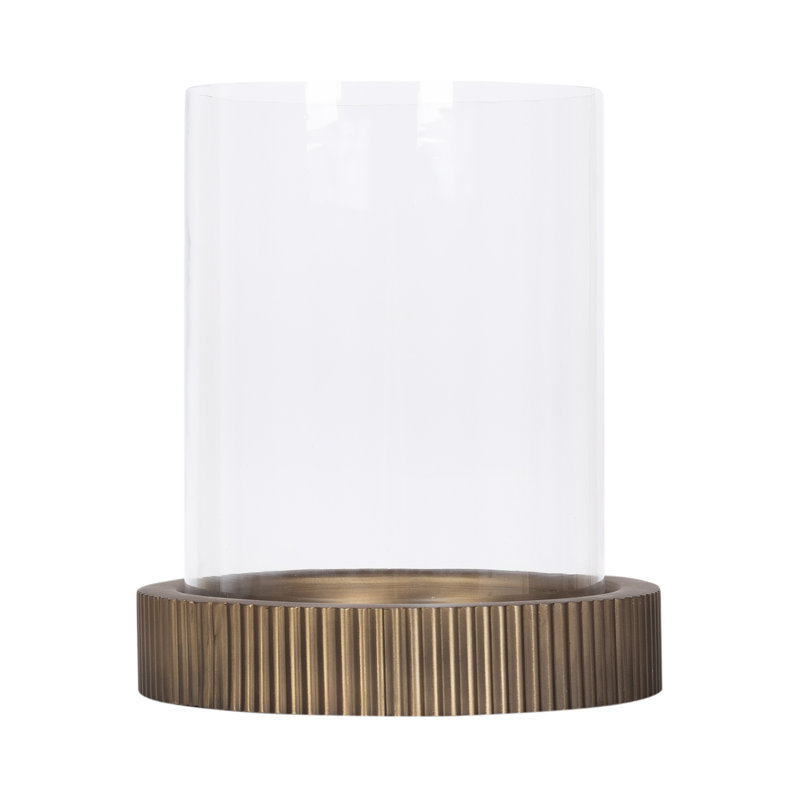 Grand bougeoir rond avec ouragan en verre Rooks
