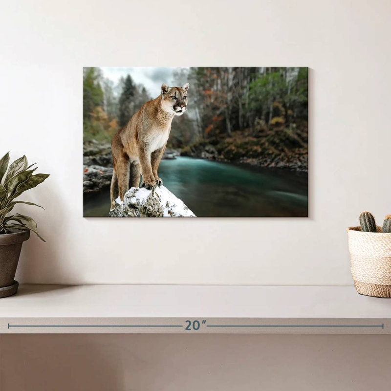 Brampt Cougar By The River, 8" H x 12" W
