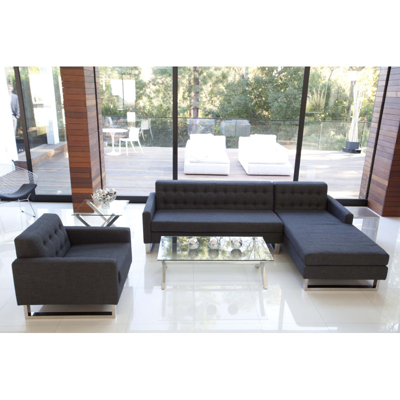 Canapé modulaire Sloan, Anthracite, Orienté à droite (vu de face)