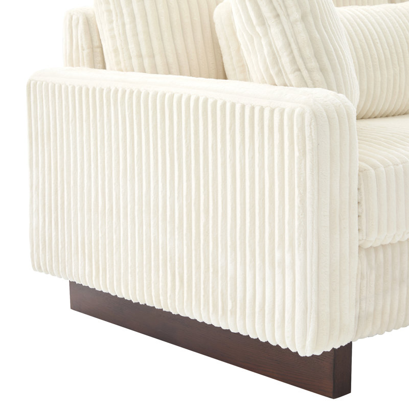 Canapé moderne avec causeuse 80,3 po et quatre coussins pour le salon, Beige