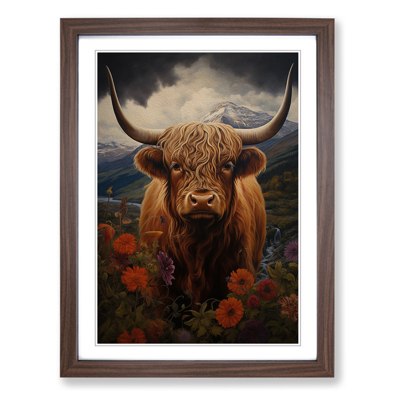 Highland Cow Classicism Art - Framed Print