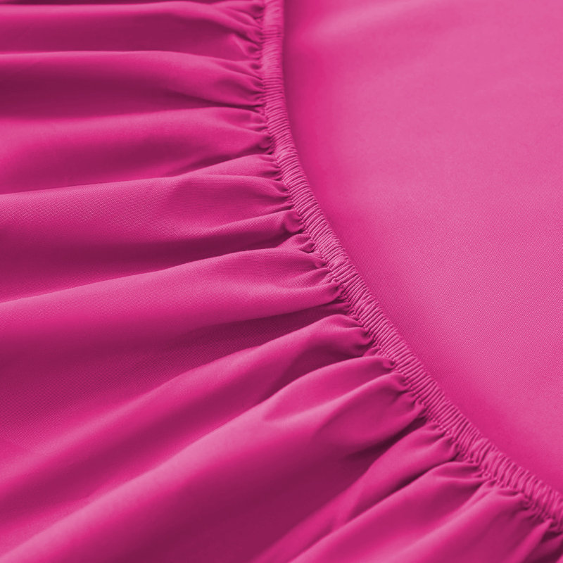 Super Soft Extra Deep Pocket Microfiber Brushed Fitted Sheet, Pink, Double (4'6)