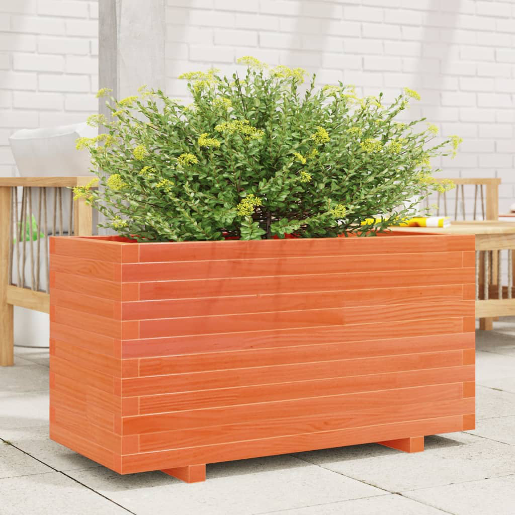 vidaXL Garden Planter - Solid Pine Wood - Brown - 90x40x49.5 cm - Image 3