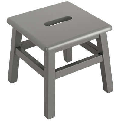 Blount 12.25'' Tall 1 - Step Solid Hardwood Lightweight Step Stool for Adults and Kids with 200 Lbs Capacity, Gray