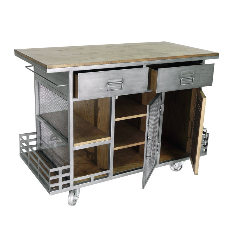 Zepeda Solid Wood Top Kitchen Island