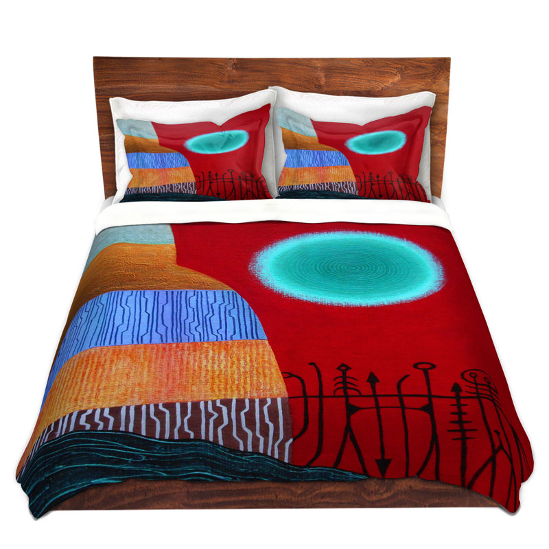 Ensemble de housse de couette en microfibre DiaNoche par Jennifer Baird - Red Sky