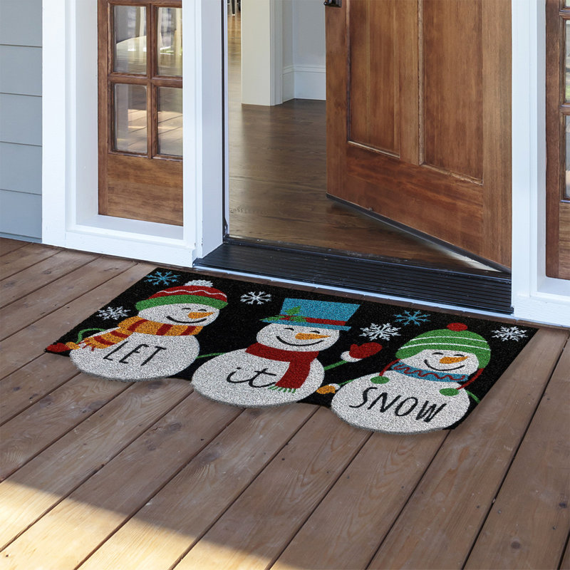 Snowman Trio Coir Doormat