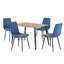 Aspen 1200mm foiled rect. table & 4 fabric chair Set-124198325-124198361