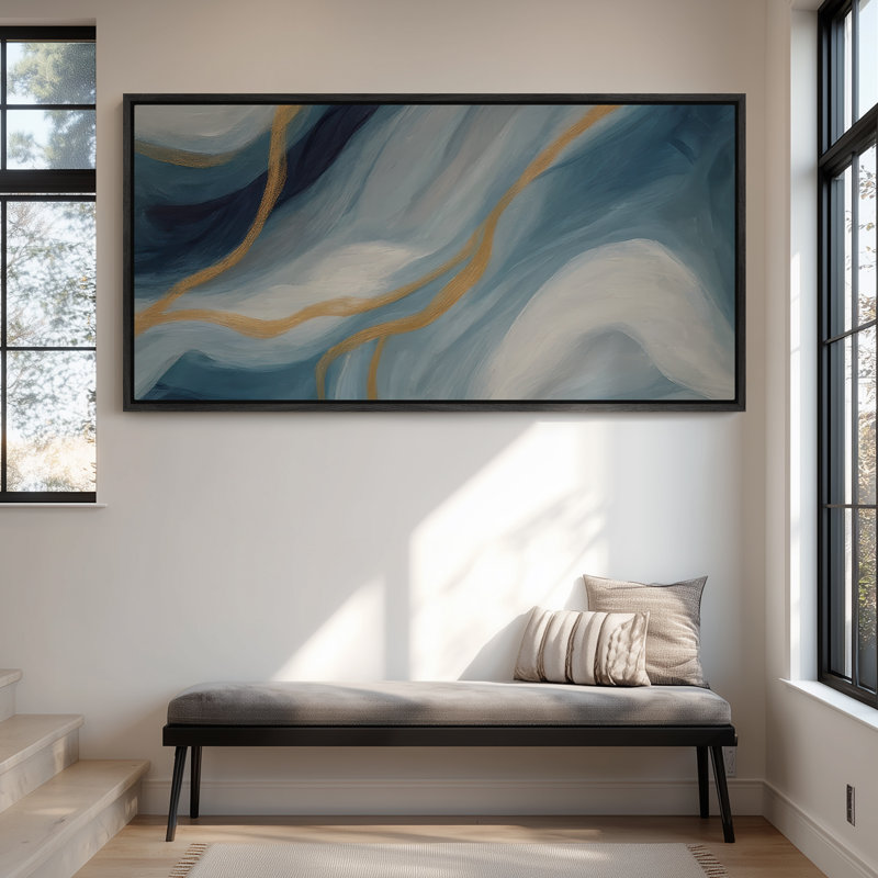 Très grand art mural rétro encadré pour art classique, H 30 po x l 60 po, Noir