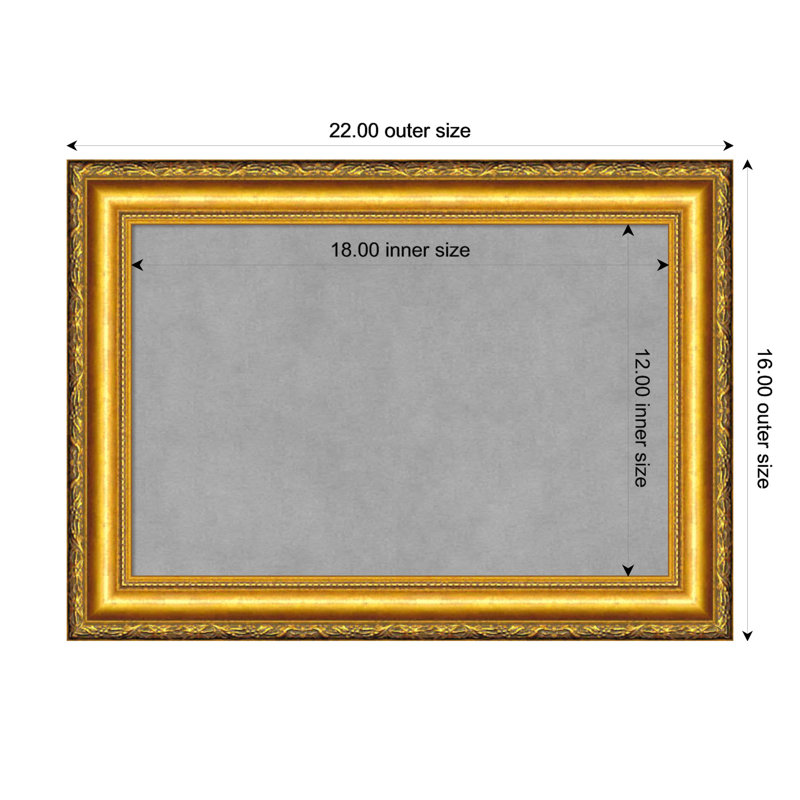 Tableau magnétique encadré doré Colonial, H 16 po x l 22 po