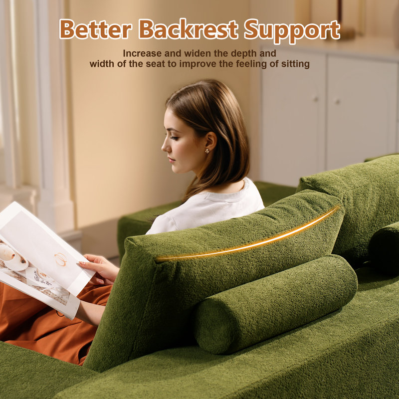 83.87"  Sleeper Sofa With Dual Mattress