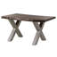 Freeform Acacia Solid Wood Top Metal Base Dining Table-102904380-102904374-102904382