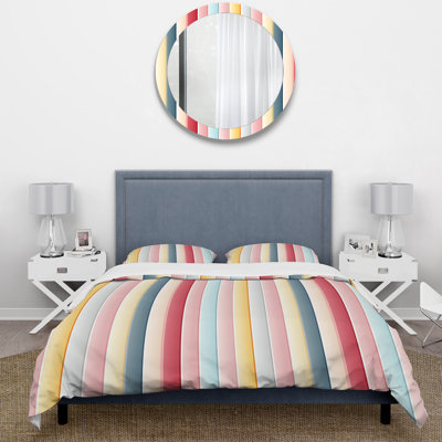 Literie pastel à rayures rétro