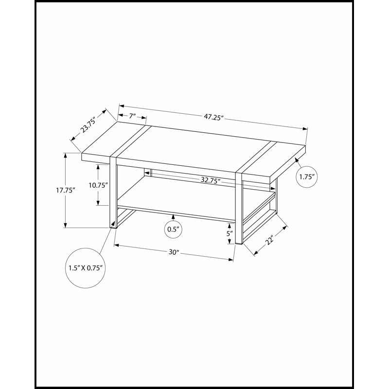 Élégante table basse rectangulaire en stratifié noir avec structure en métal durable, parfaite pour les salons modernes.