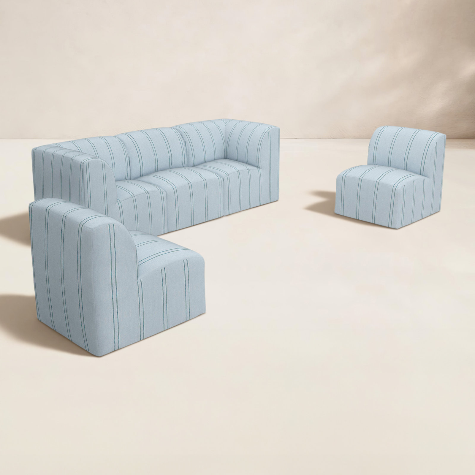 Eliana 5-Person Sunbrella® Patio Seating Group, Sunbrella Wayward Sky
