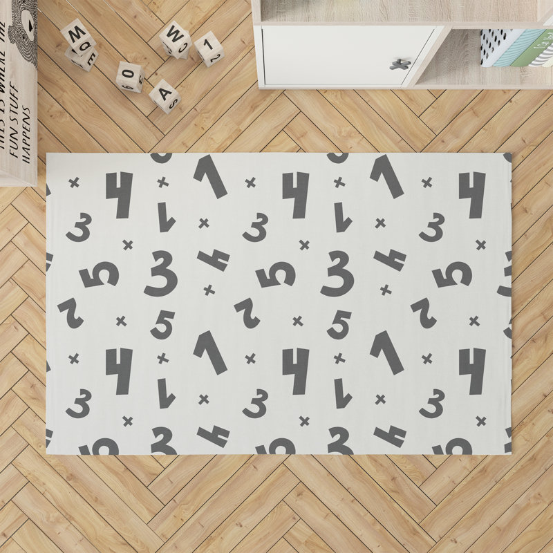 Tapis de jeu Numéros, Ivoire/gris anthracite, Rectangulaire 2 pi x 3 pi
