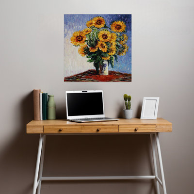Tournesols, "Bold Classic", tournesol coloré, fleur d'été violette, impression murale