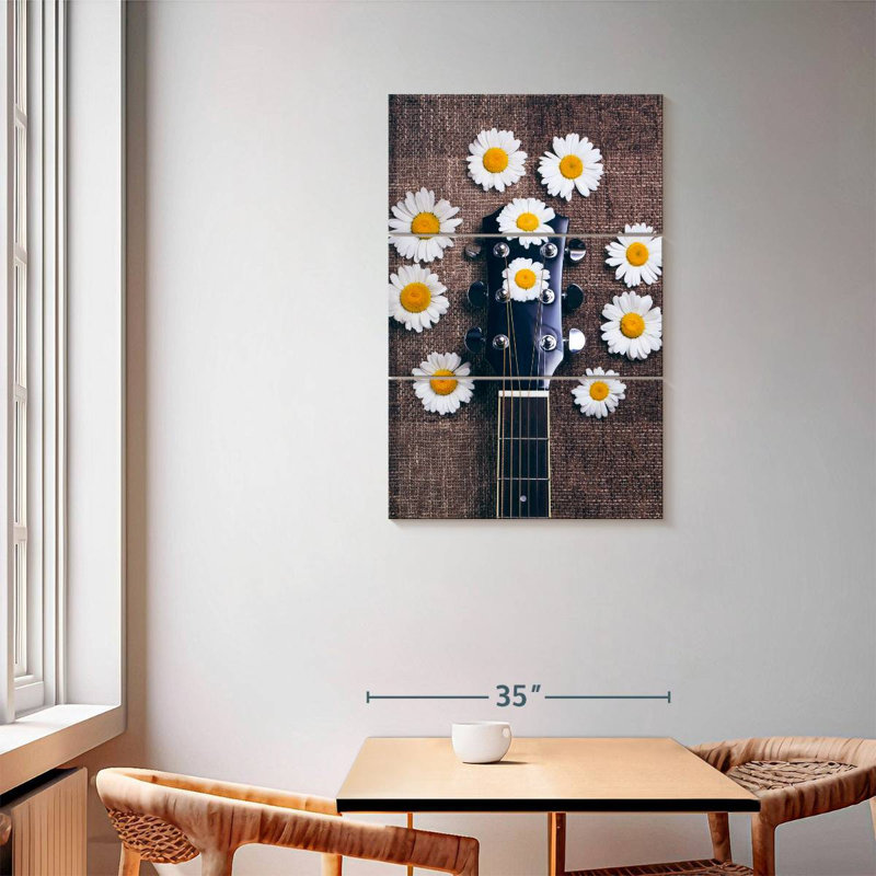 Abarca Guitar And Daisy, 57" H x 36" W
