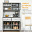 Buffet de cuisine avec huche, armoire de rangement avec tablettes et tiroirs