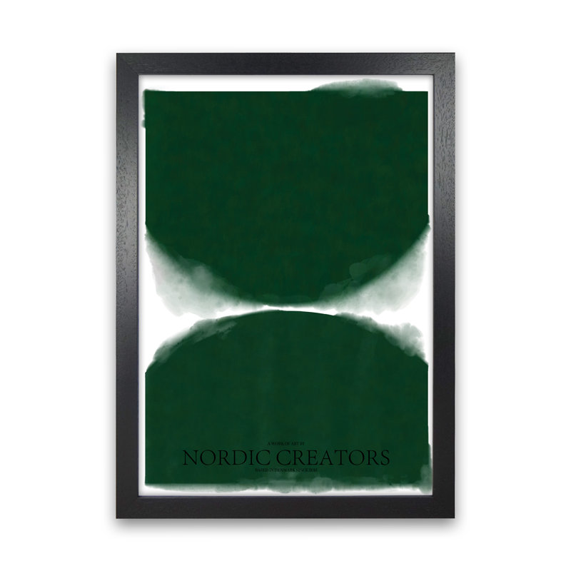 Green Abstract - Print, Black Framed, 84.01cm H x 59.4cm W x 3cm D