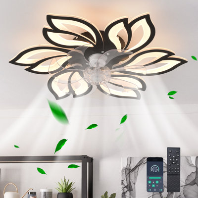  Ventilateur de plafond encastré à DEL à intensité variable réversible de 25 po avec télécommande et application Angstrom