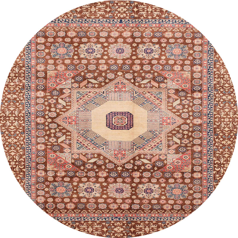 Tapis abstrait à motif abstrait moderne 4012, Rond 8 pi