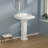 TOBILI 26" Tall Glossy Porcelain Rectangular Pedestal Bathroom Sink with Overflow