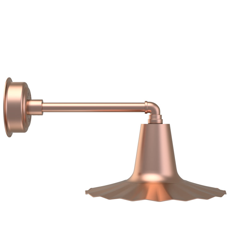 Luminaire de grange d’extérieur à del Iris, H 7,5 po x l 16 po x P 16 po, Cuivre uni