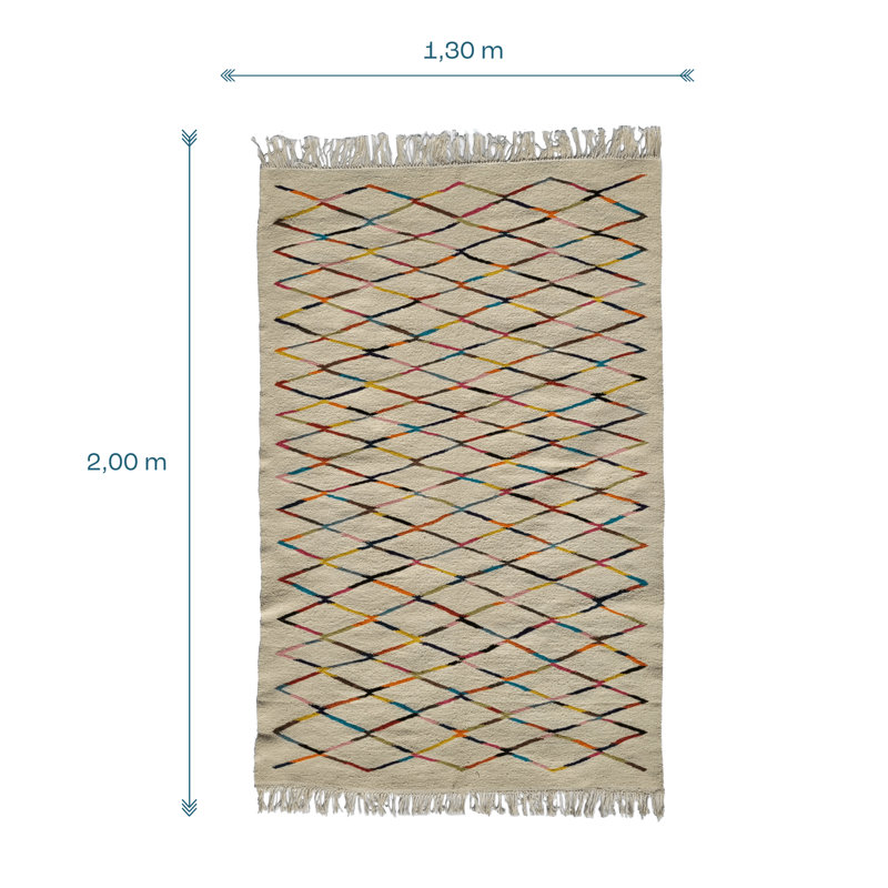 Lapathos Geometric Hand Woven 130cm X 200cm Area Rug