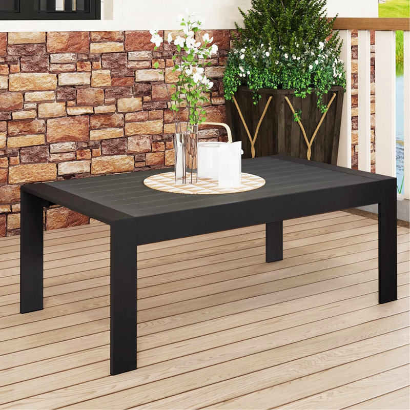 Table basse d'extérieur en aluminium toutes saisons, Noir