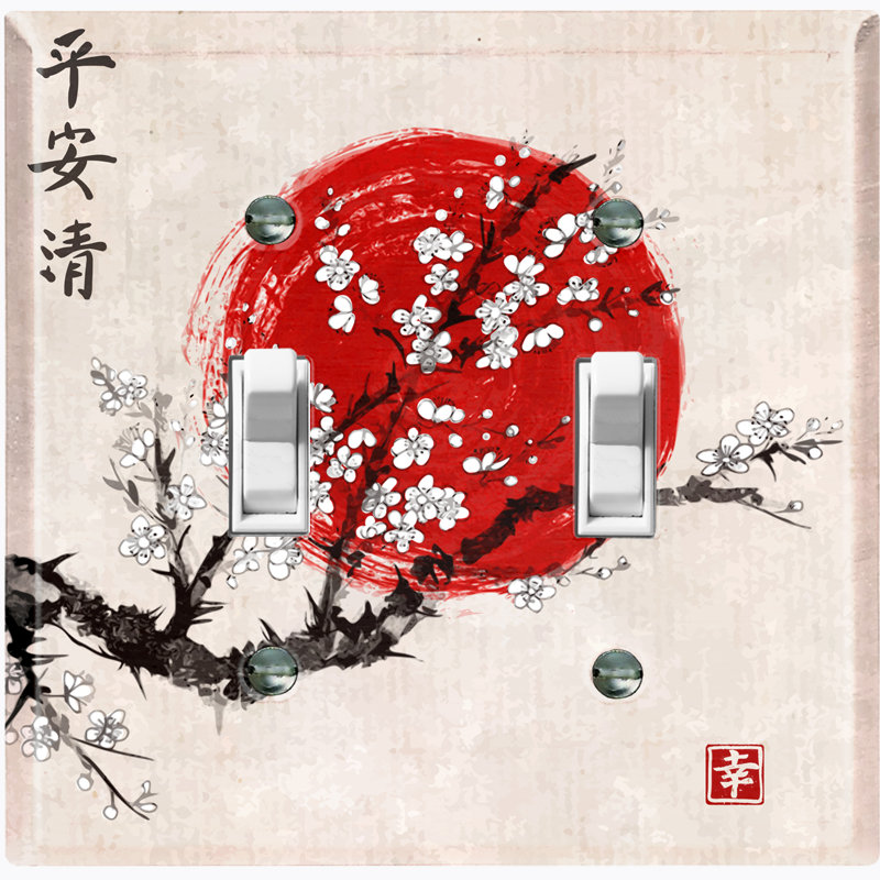 Plaque murale interrupteur à bascule Sakura Blossom