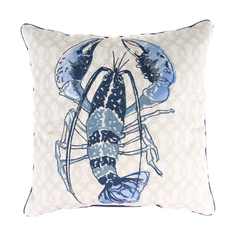 18" x 18" Indoor Throw Pillow, Blue Lobster