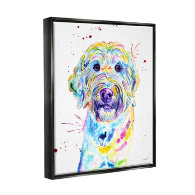 «Vivid Goldendoodle Dog Pet Floater», art mural par Jen Seeley