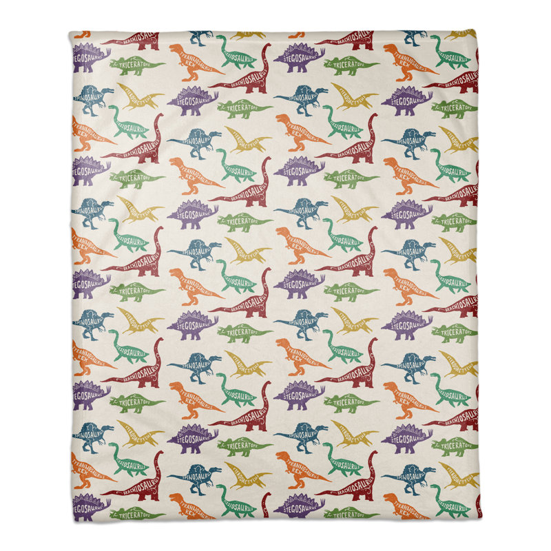 Jeté polaire à motif de dinosaure