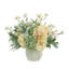 Butterfly Magnolias, Hydrangeas, And Lamb's Ear Arrangement In A Ceramic Vase