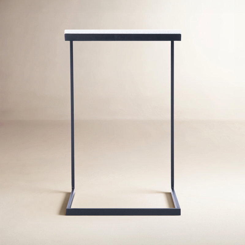 Ollie End Table, White Top/Black Base