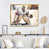 Toile avec cadre flottant or