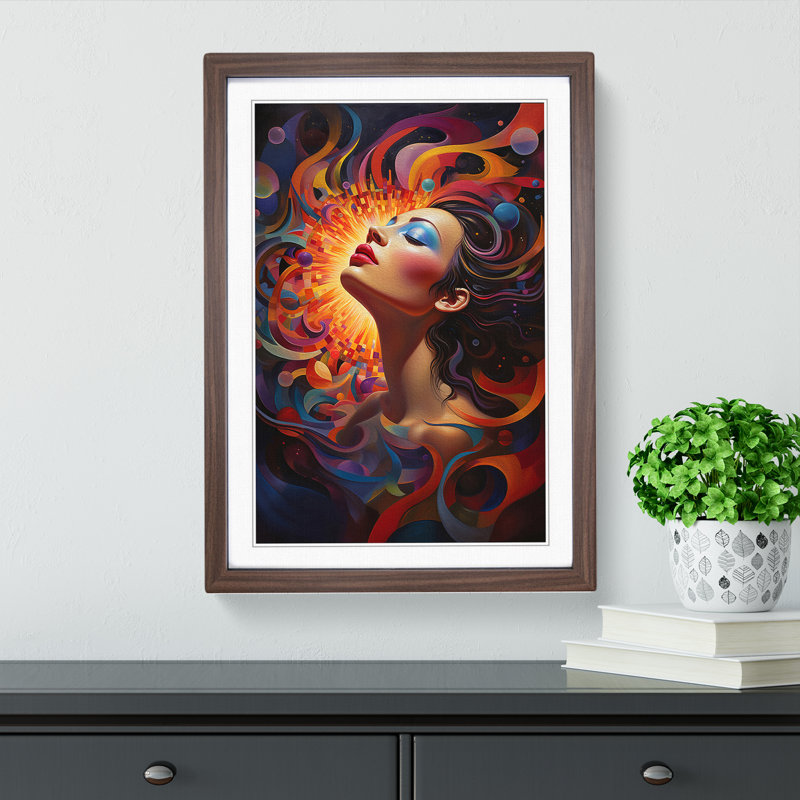 Single Picture Frame Print on Wood, Walnut Framed, 64cm H x 46cm W
