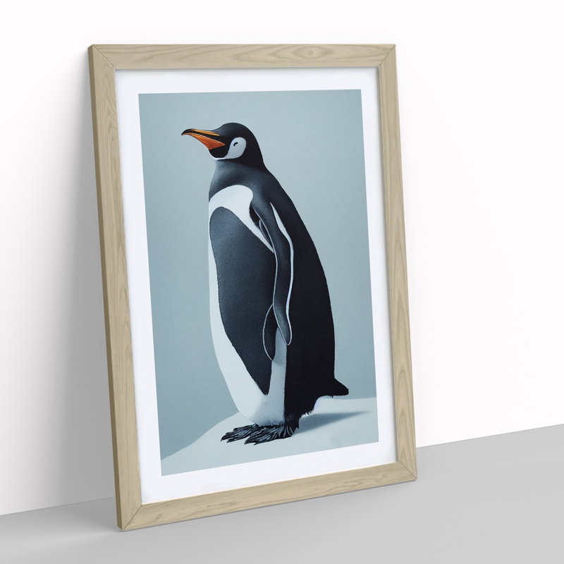 Penguin View - Wall Art, Oak Framed, 64cm H x 46cm W x 2cm D