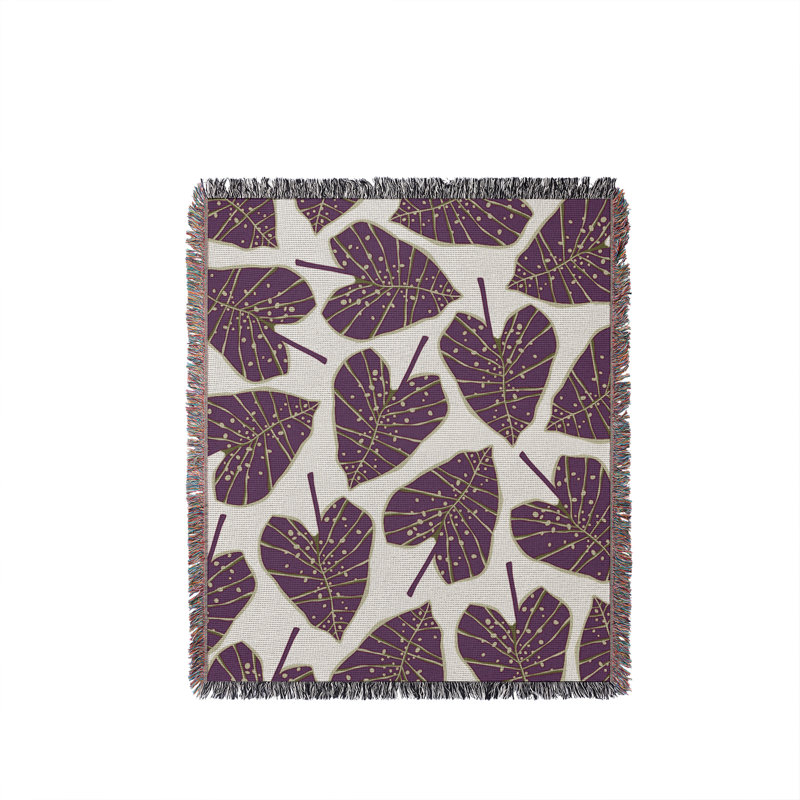 Jeté en coton Caladium, Mauve, 60 x 60
