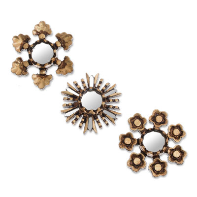 Ensemble de 3 mini miroirs éclectiques à motif floral Zula