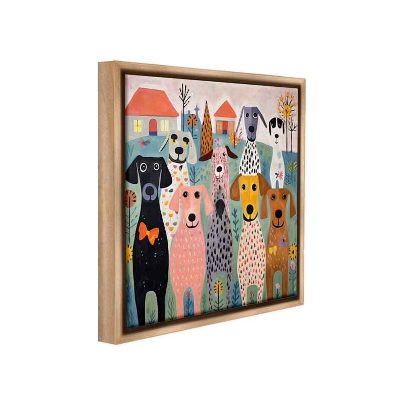 Art mural sur toile flottant à motif orme brun à motifs par Lazar Studio, Cadre flottant orme Montalcino, H 25 po x l 25 po