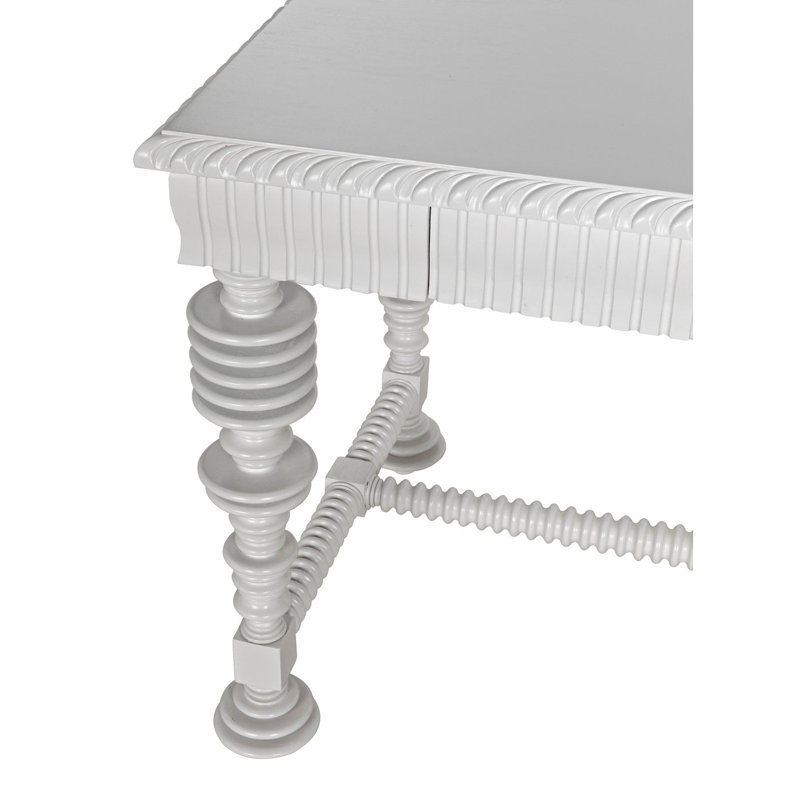 Portuguese Solid Wood Writing Desk, Solid White