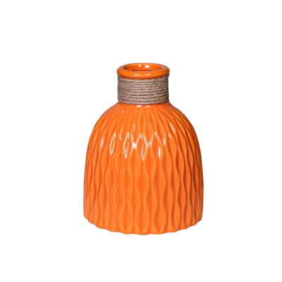 Vase en céramique orange 6 pouces
