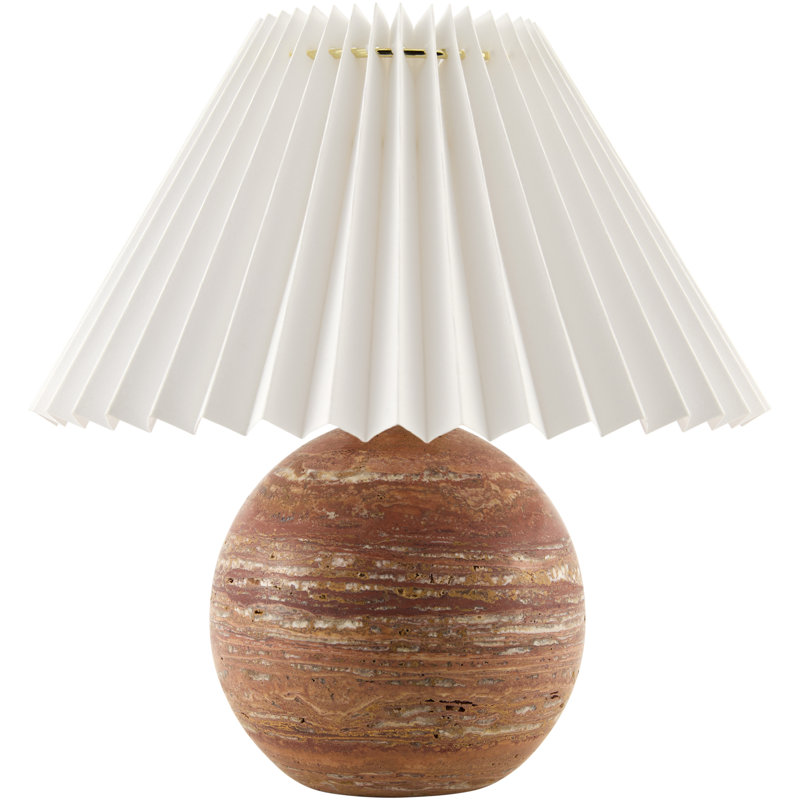Lampe de table Gutzman, Orange, Empire plissé