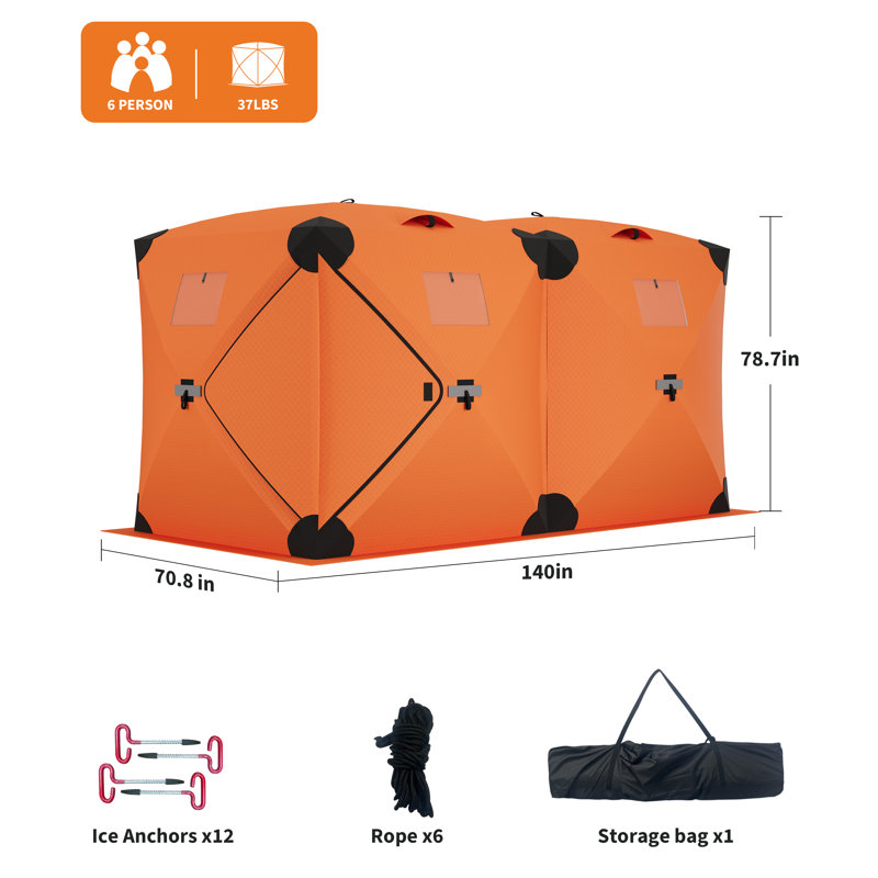 Abri de pêche portatif Pop Up Ice avec tissu imperméable Oxford